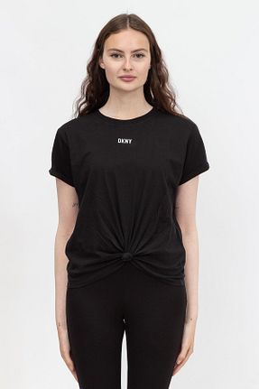 تیشرت مشکی زنانه یقه دوچرخه Dkny - کد 873390645