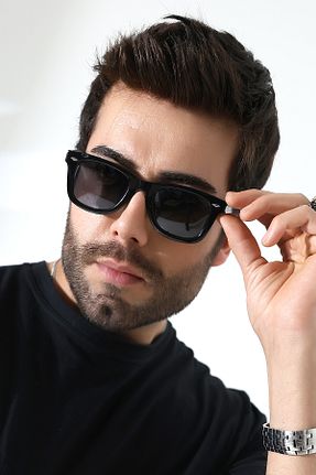 عینک آفتابی مشکی مردانه پلاریزه Lozzo - کد 925289281