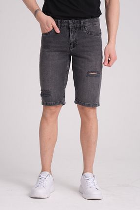 شلوارک و برمودا طوسی مردانه رگولار muzzo jeans - کد 925267754