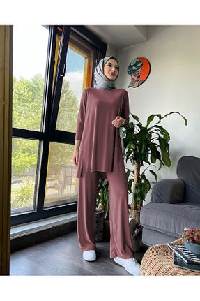 ست بالاتنه و پائین تنه حجاب صورتی زنانه Relaxed NİSUM MODA - کد 925288216