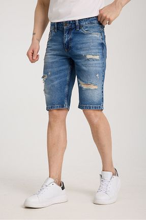 شلوارک و برمودا آبی مردانه رگولار muzzo jeans - کد 925257694