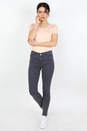 شلوار طوسی زنانه پنبه ای BALİNS - کد 43464234