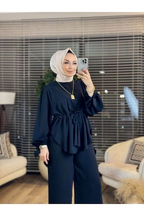 ست بالاتنه و پائین تنه حجاب مشکی رگولار ALANURMODA - کد 925308489