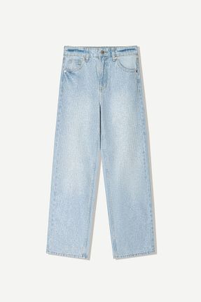 شلوار جین آبی زنانه رگولار Bershka - کد 925326653