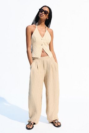 جلیقه قهوه ای زنانه اسلیم Bershka - کد 925321512