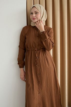 ست بالاتنه و پائین تنه حجاب قهوه ای زنانه رگولار InStyle - کد 925325778