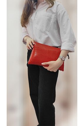 کیف پورتفوی و کلاچ نارنجی زنانه چرم مصنوعی Butik - کد 890738058