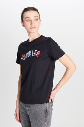 تیشرت مشکی زنانه رگولار Wrangler - کد 925350056