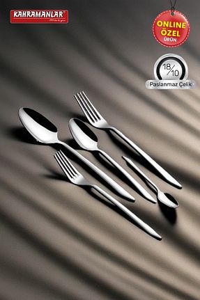 قاشق و چنگال و کارد طوسی 6 نفره Kahramanlar - کد 925350416