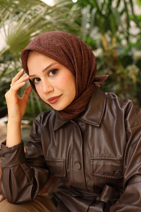 روسری زرشکی پنبه ای Silk Home - کد 879484755