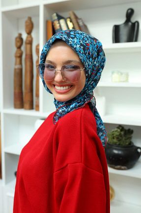 روسری سرمه ای پنبه ای Silk Home - کد 890812982