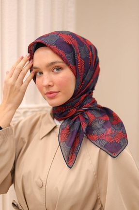 روسری سرمه ای پنبه ای Silk Home - کد 897164493