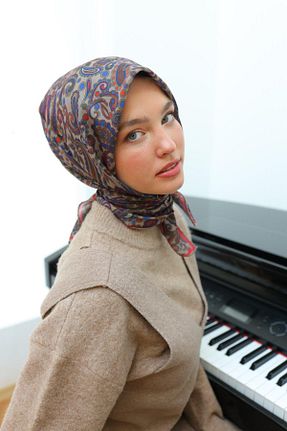 روسری قهوه ای پنبه ای Silk Home - کد 890812895