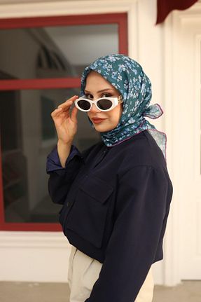 روسری آبی پنبه ای Silk Home - کد 863672704