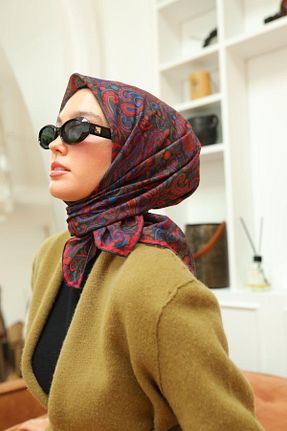 روسری طوسی پنبه ای Silk Home - کد 890813035