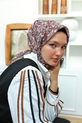 روسری قهوه ای پنبه ای Silk Home - کد 890812806