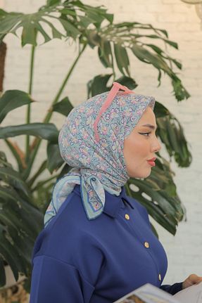 روسری آبی پنبه ای Silk Home - کد 855990887