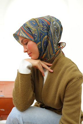 روسری طوسی پنبه ای Silk Home - کد 888598833