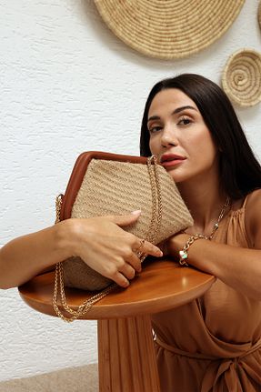 کیف دوشی قهوه ای زنانه پارچه ای Berlesi - کد 713712345