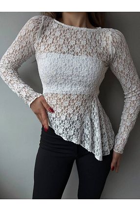 بلوز سفید زنانه گلدار NovaRopa - کد 925391819
