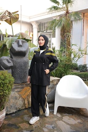 ست گرمکن حجاب مشکی زنانه رگولار Wovi Moda - کد 900756156