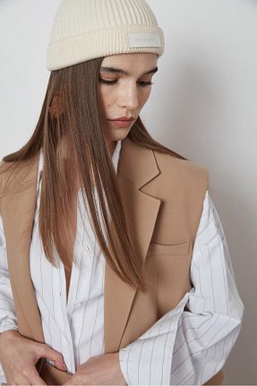 کلاه بژ زنانه پشمی Beyyoglu - کد 925777924
