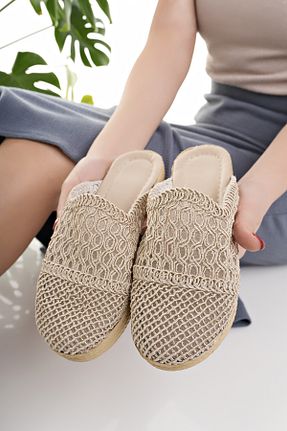 دمپائی بژ زنانه چرم مصنوعی Modafırsat - کد 925411886