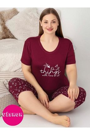 ست لباس راحتی سایز بزرگ رنگی زنانه طرح دار bie