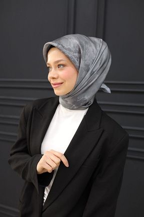 روسری طوسی پلی استر Silk Home - کد 902594728
