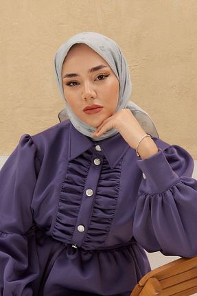 روسری طوسی پلی استر Silk Home - کد 792505480