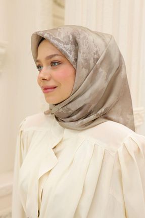 روسری بژ پلی استر Silk Home - کد 904293034