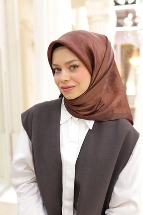 روسری نارنجی پلی استر Silk Home - کد 902704862