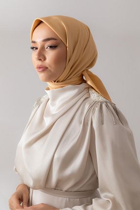 روسری طلائی پلی استر Silk Home - کد 655198352