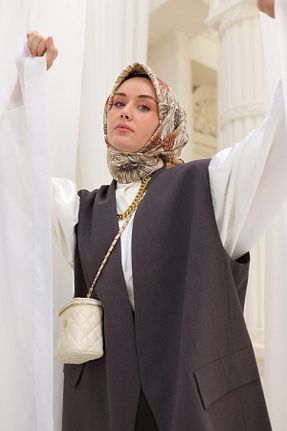 روسری قهوه ای İpek Tivil Silk Home - کد 902957935