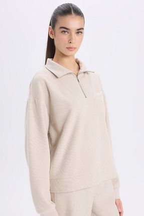 سوئیشرت بژ زنانه چاپی Defacto - کد 868775822