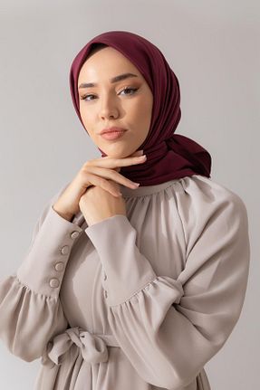 روسری زرشکی پلی استر Silk Home - کد 655199326