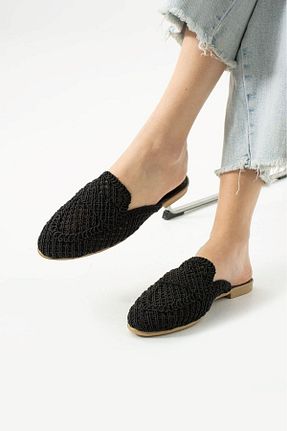 دمپائی مشکی زنانه حصیر AlbiShoes - کد 925440936