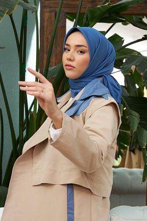 روسری سرمه ای پلی استر Silk Home - کد 669848335