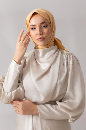 روسری طلائی پلی استر Silk Home - کد 655198352