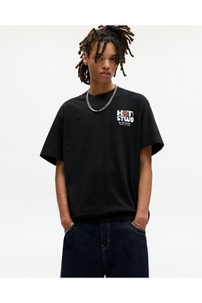تیشرت مشکی مردانه Relaxed Pull & Bear - کد 925446998