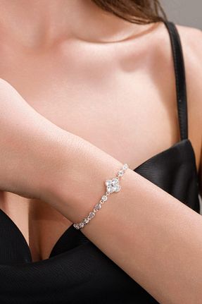 دستبند نقره سفید زنانه 925 عیار Tmt Silver - کد 925456771