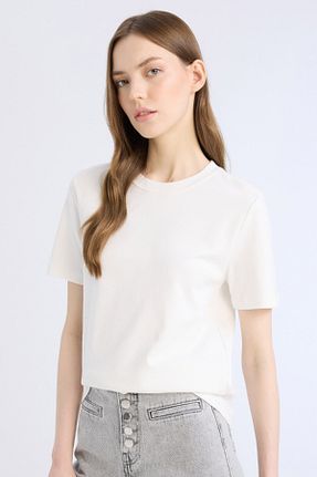تیشرت سفید زنانه رگولار Defacto - کد 889860715