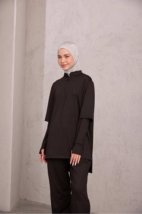 ست بالاتنه و پائین تنه حجاب مشکی زنانه رگولار Laina - کد 925566203