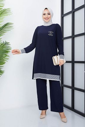 ست بالاتنه و پائین تنه حجاب سرمه ای زنانه گشاد modamira - کد 769991309