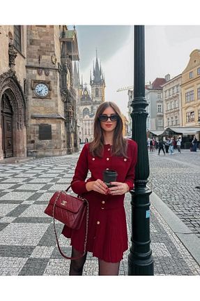 ست بالاتنه و پائین تنه زرشکی زنانه تریکو Alegre - کد 871362420