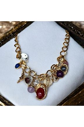 گردنبند جواهر رنگی زنانه برنجی MIRADA JEWELRY - کد 925579624