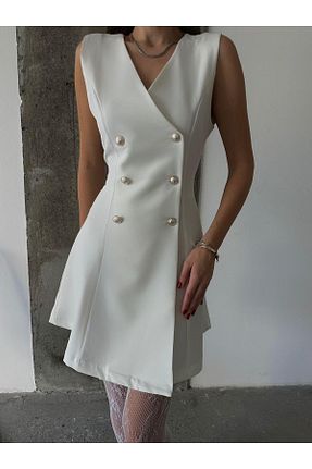 لباس سفید زنانه بافتنی SUFFLE WEAR - کد 892423437