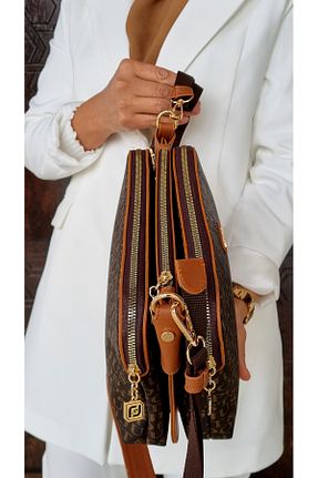 کیف دوشی بژ زنانه چرم مصنوعی Just Polo - کد 95903295