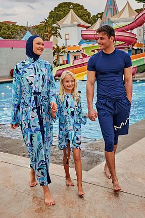 رویه بیکینی آبی بچه گانه پلی استر Marina - کد 855381855