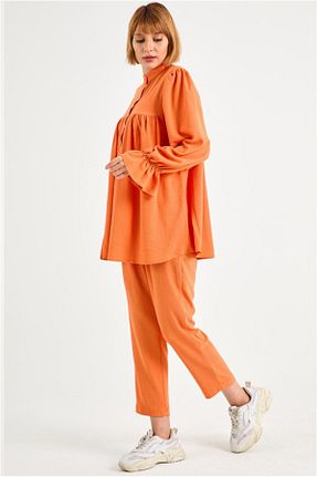 تونیک نارنجی زنانه بافت FND - کد 925602479